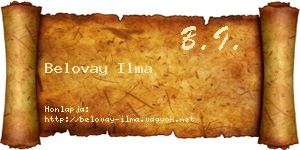 Belovay Ilma névjegykártya